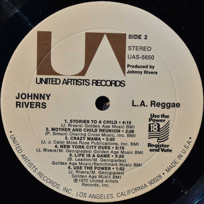 Johnny Rivers : L.A. Reggae (LP, Album, Res)