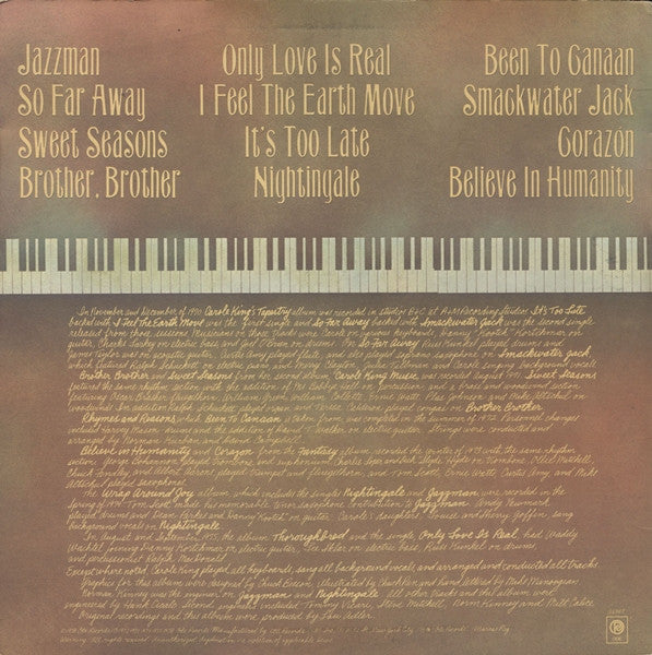 Carole King : Her Greatest Hits (Songs Of Long Ago) (LP, Comp)