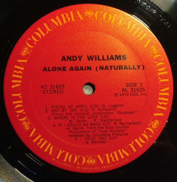 Andy Williams : Alone Again (Naturally) (LP, Album)