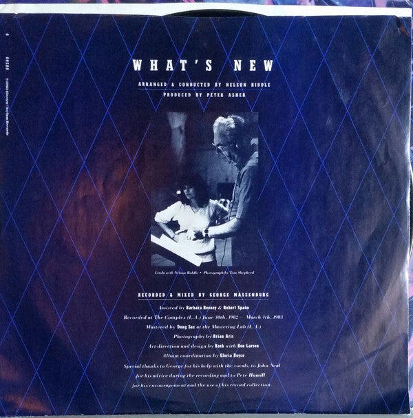 Linda Ronstadt & The Nelson Riddle Orchestra* : What's New (LP, Album, Club, Col)