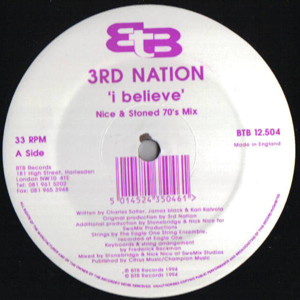 3rd Nation : I Believe (12")