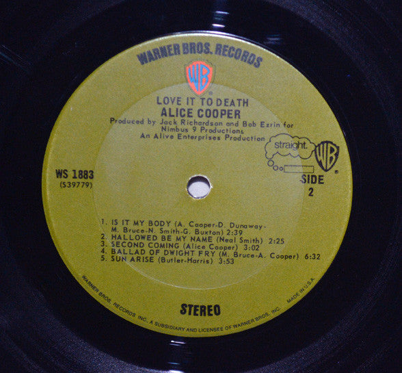 Alice Cooper : Love It To Death (LP, Album, RP, Cen)