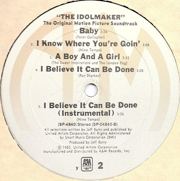 Various : The Idolmaker (Original Motion Picture Soundtrack) (LP, Album, Ter)