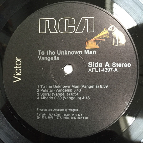 Vangelis : To The Unknown Man (LP, Comp)